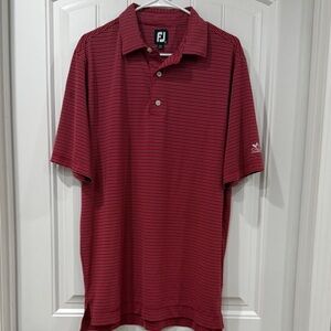 FootJoy Red and Black Striped Golf Polo Shirt
